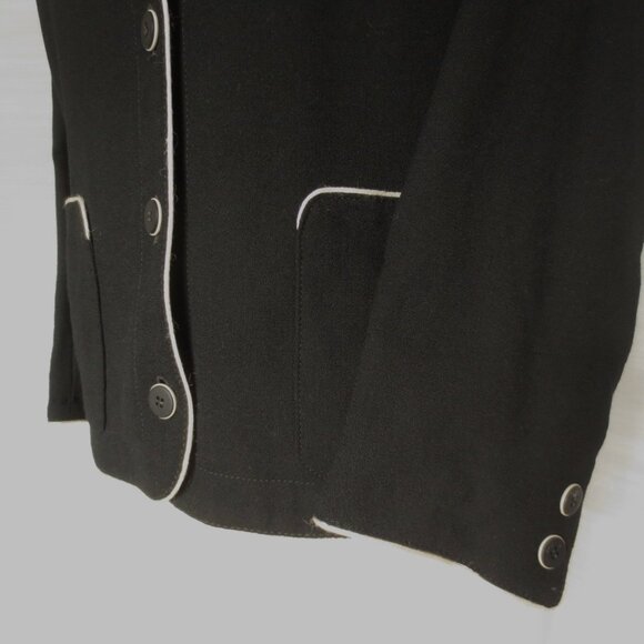 Vintage Made in England Wool Structured Black and Cream Jacket (Modified) - Picture 2 of 7